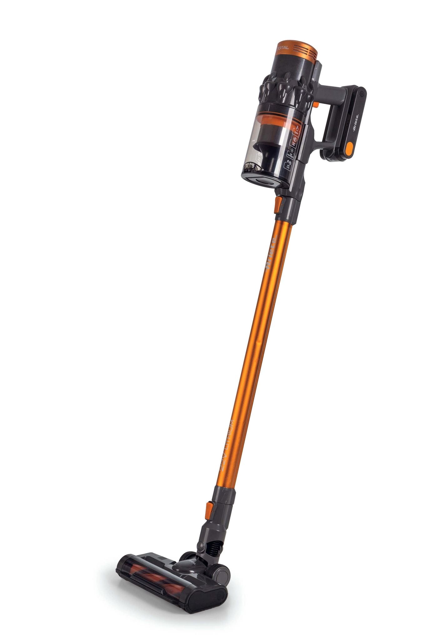 Ariete 2704 Cordless electric broom, Cordless, Voltage 22.2V, Tank capacity 1L, Motorized brush, Orange