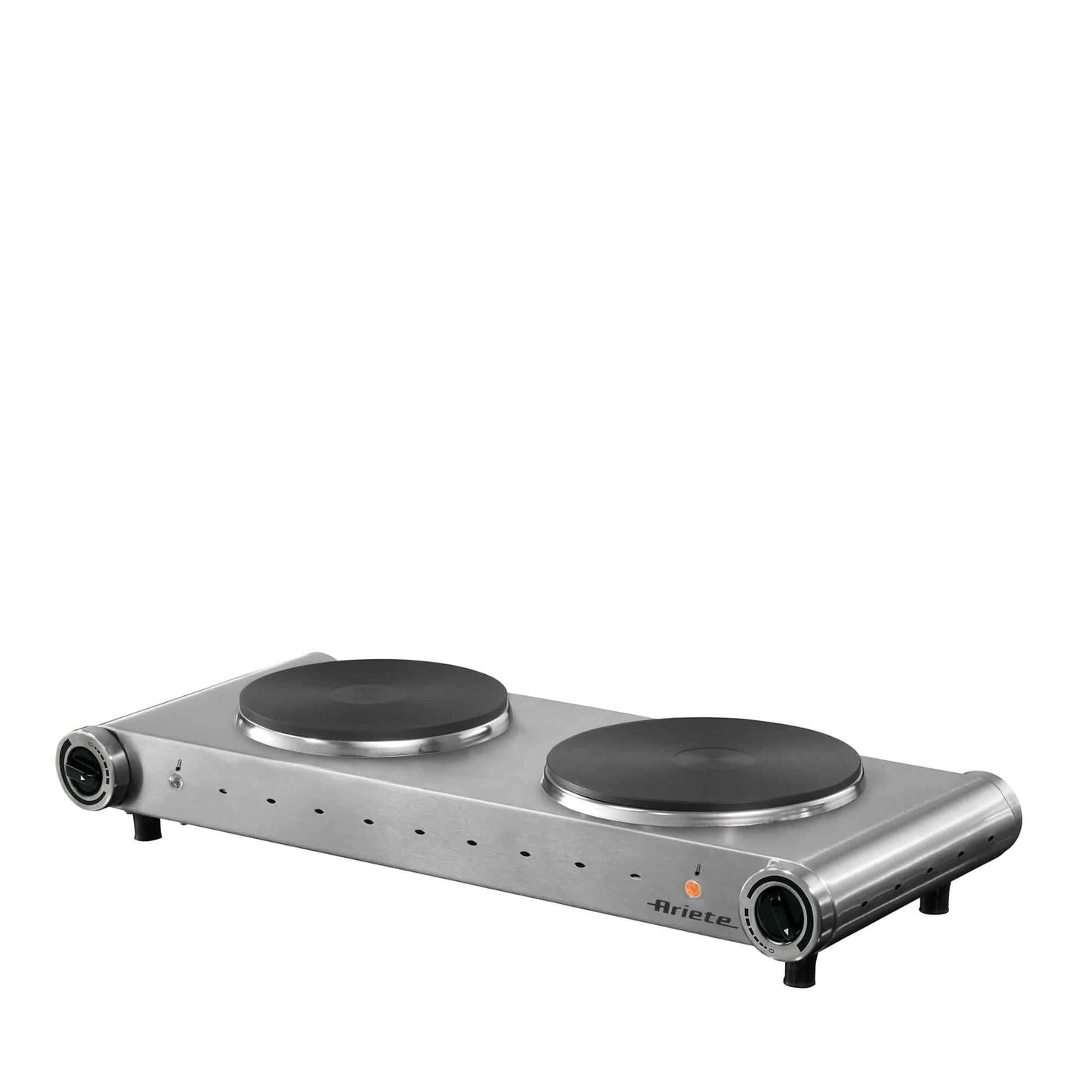 Ariete 994 Electric travel stove - Double cast iron plate - Diameter 188 mm and 155 mm - Adjustable temperature - 2500 Watt - Steel