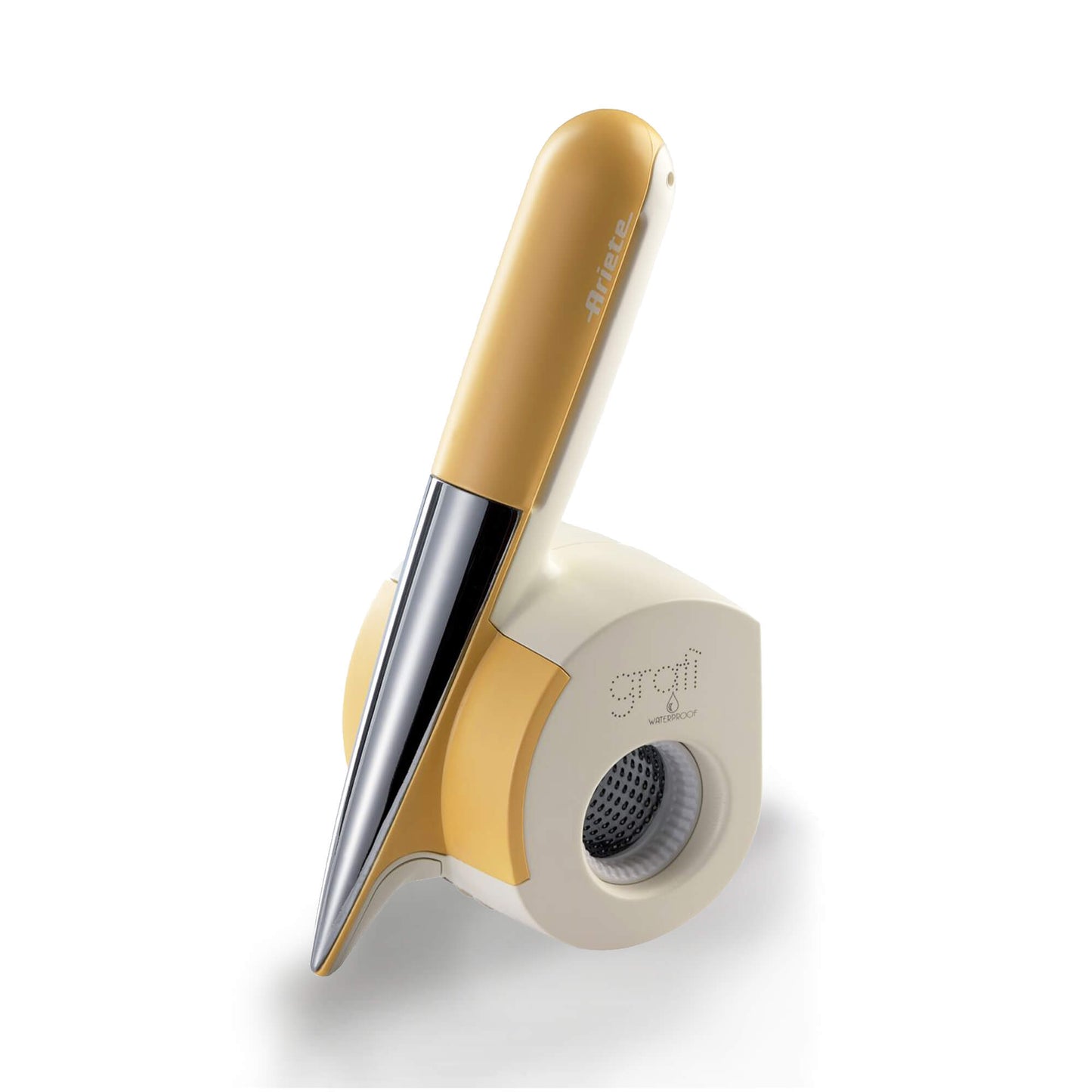 Ariete 457 Gratì Waterproof - Waterproof electric grater - Cordless - Washable under running water - 2 stainless steel rollers - White and Yellow