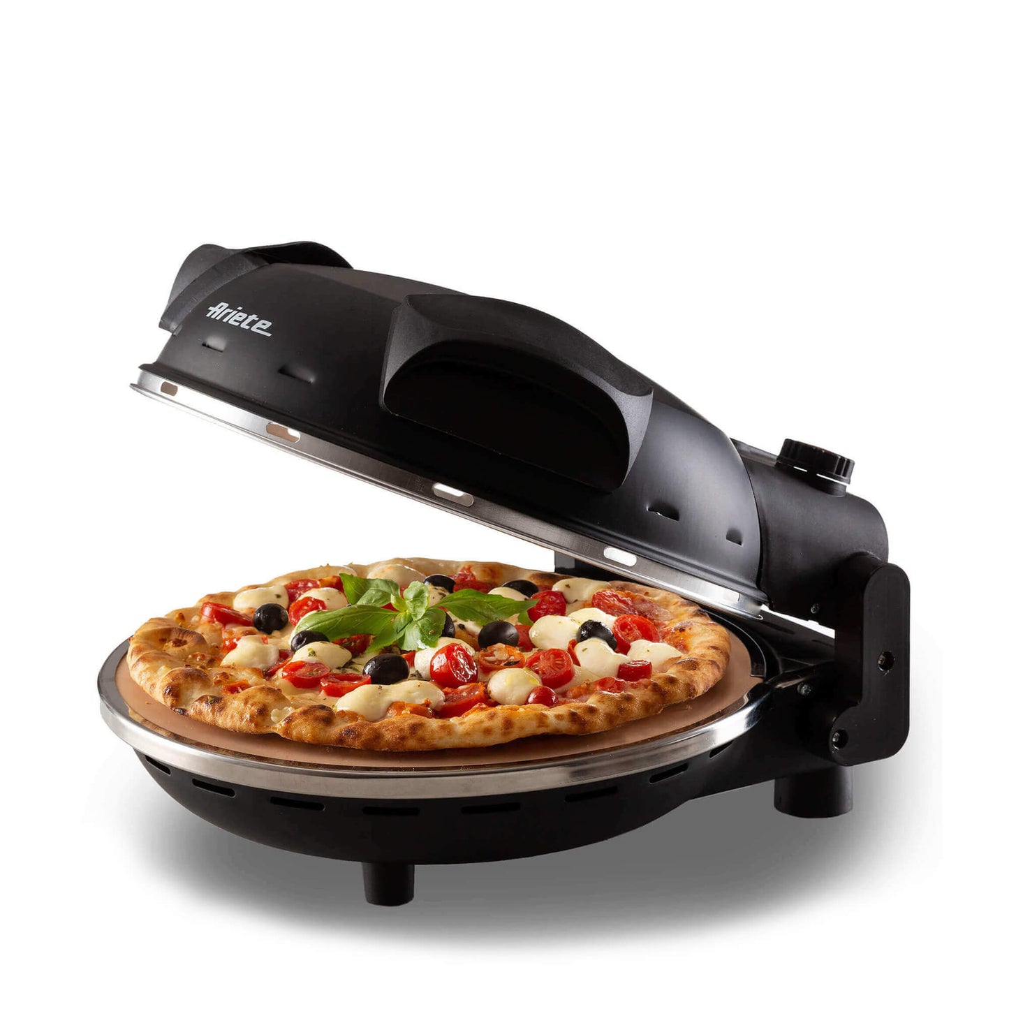 Ariete 917 Pizza Oven - Pizza in 4 minutes - Refractory stone plate with non-stick treatment - Max temperature 400 ° - 1200 Watt - Timer 30 '- Black