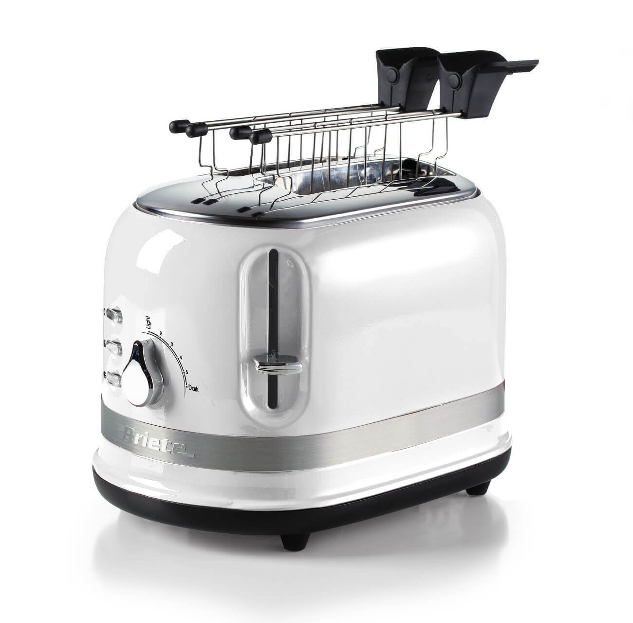 Ariete 149 Modern white toaster with tongs for 2 slices of bread, sandwich or toast - 6 browning levels - Defrosting - Modern Ariete line - White