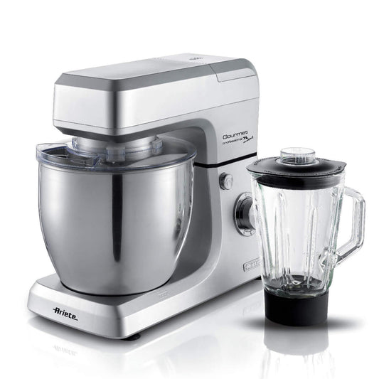 Ariete 1598 Gourmet Professional 7L Metal - Planetary Mixer with Blender - Stainless Steel Bowl - 7 L - Glass Jug - 1200 Watt - 6 speeds