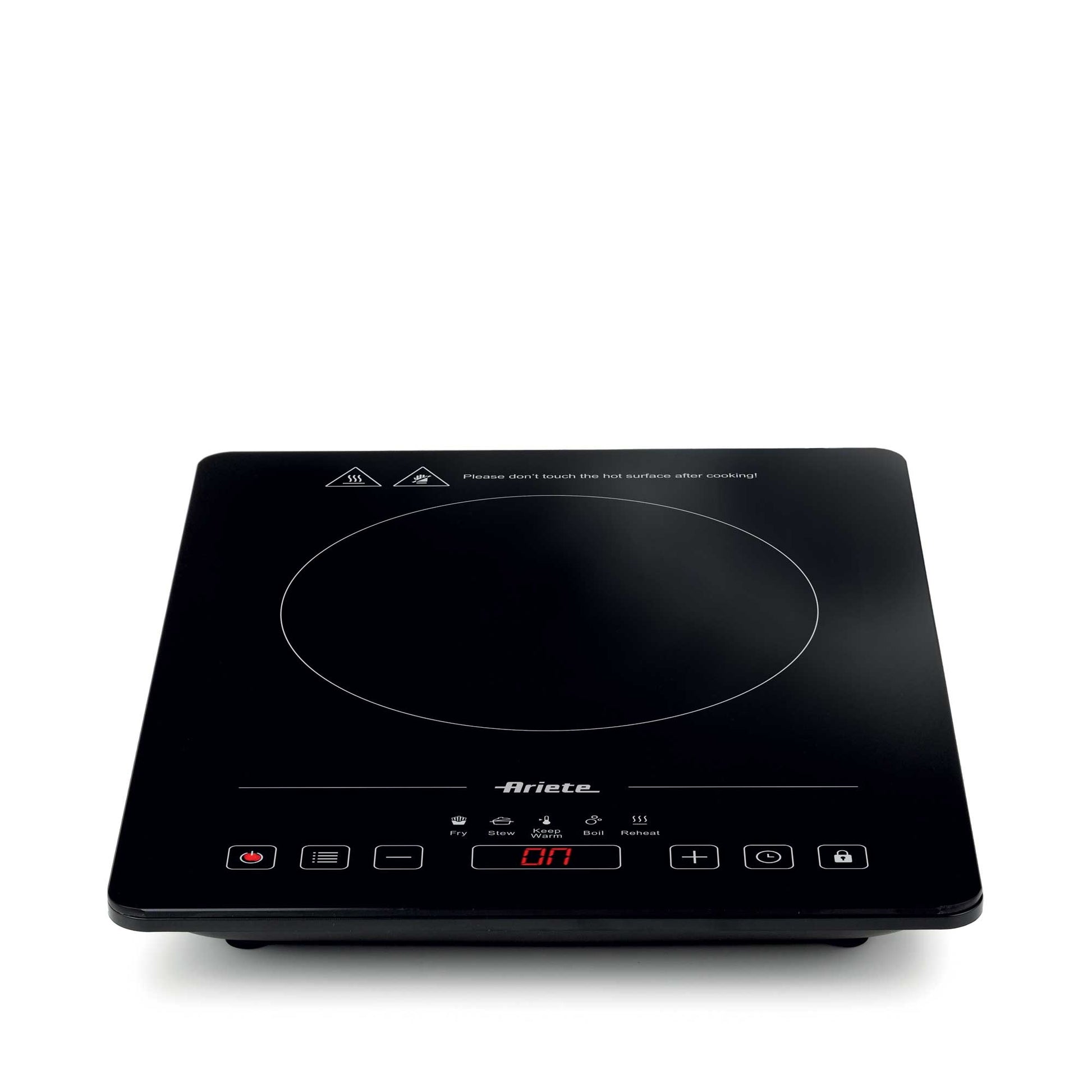 Ariete’s 1997 Single portable induction hotplate, Glass-ceramic, 2000W, 10 power levels, Timer up to 4 hours, Safety for children, 5 programs, Black