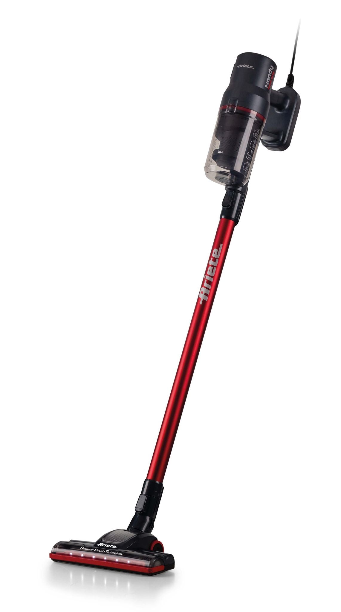 Ariete 2358 Corded electric broom, Power 600W, Tank capacity 0.5L, Motorized brush, Cyclonic technology, Red