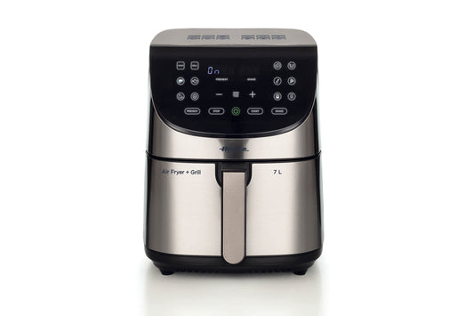 Ariete 4628 Airy Fryer Metal 7L, Air Fryer, 1800 W, 7L Capacity, 2.8kg Cooking Capacity, 12 Preset Programs, Max Crisp Function, Temperature up to 200°, Non-stick Basket with Grill, Metal