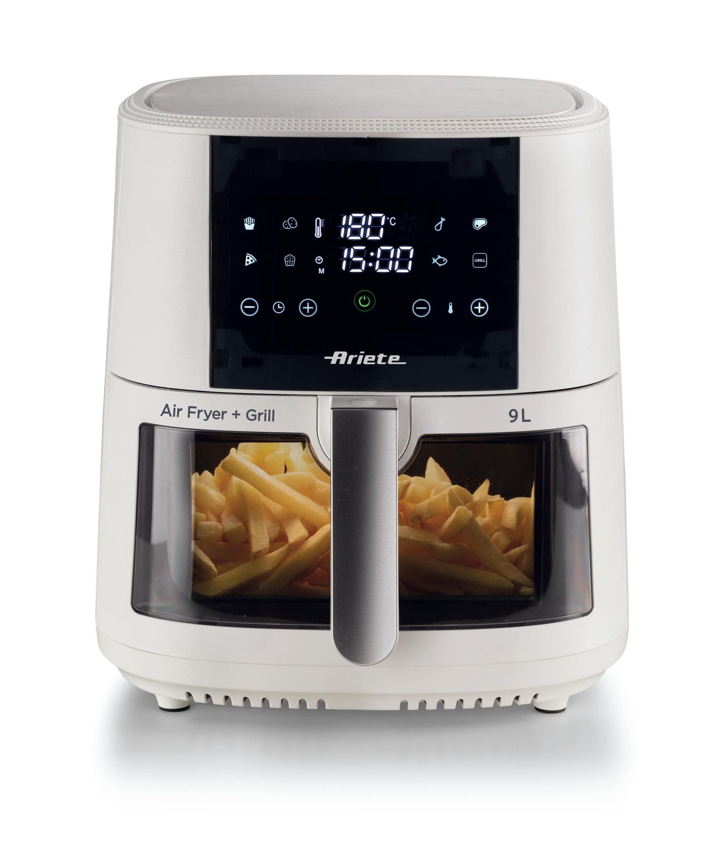 Ariete 4630 Air fryer 9L, 1300W, Capacity 9L, Cooking capacity 2.5kg, 8 preset programs, Temperature of up to 200°, Transparent basket for cooking control, White