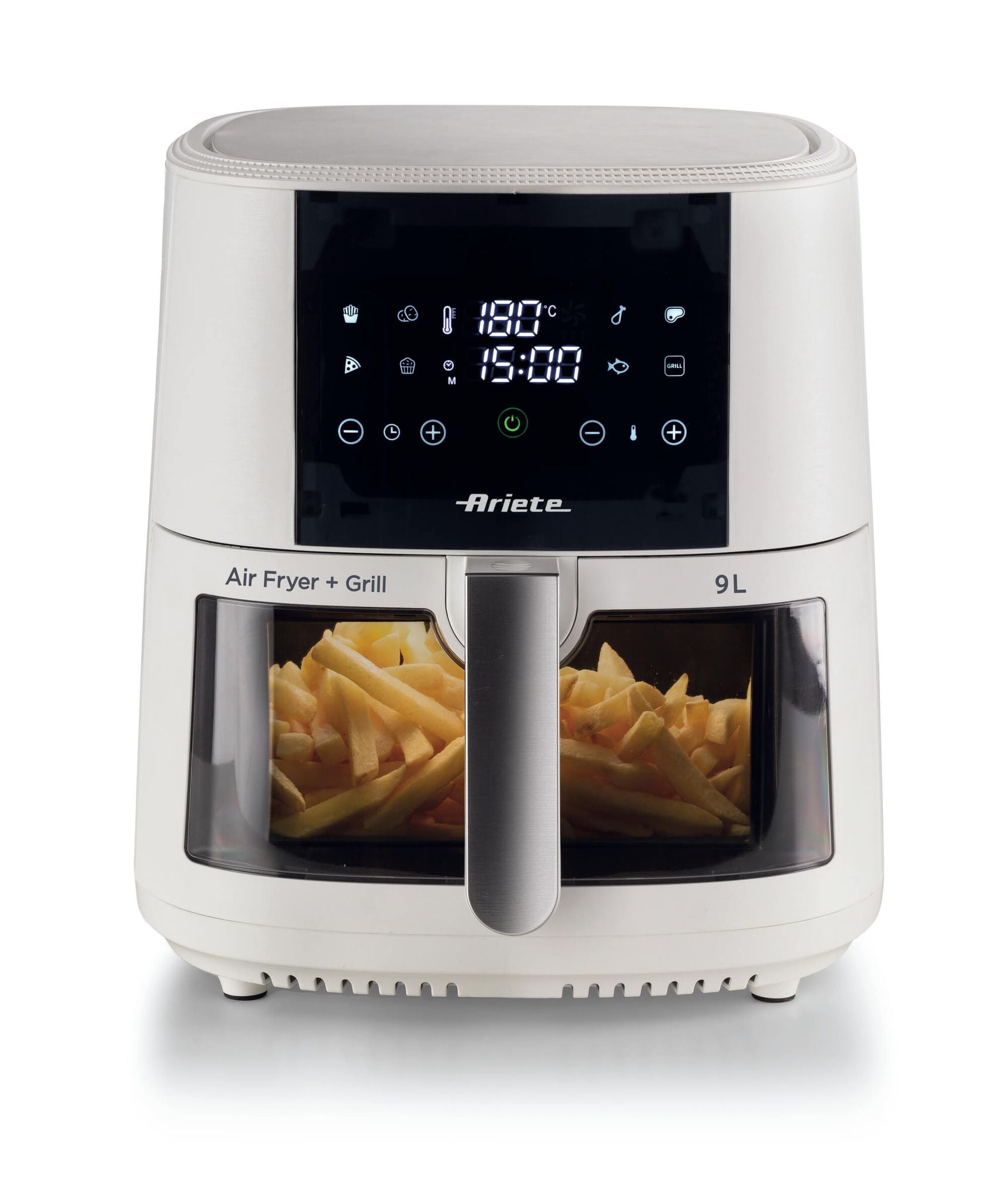 Ariete 4630 Air fryer 9L, 1300W, Capacity 9L, Cooking capacity 2.5kg, 8 preset programs, Temperature of up to 200°, Transparent basket for cooking control, White