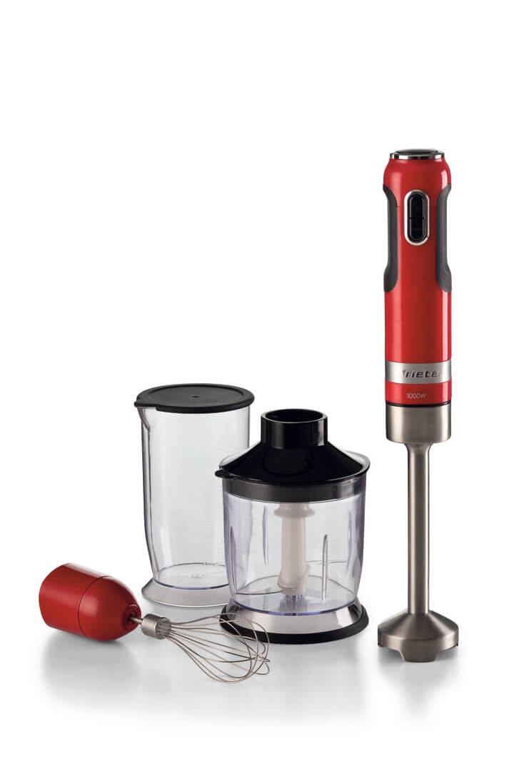Ariete 602 Hand Blender Moderna, 1000W, 10 speeds + turbo, Accessories included, Red