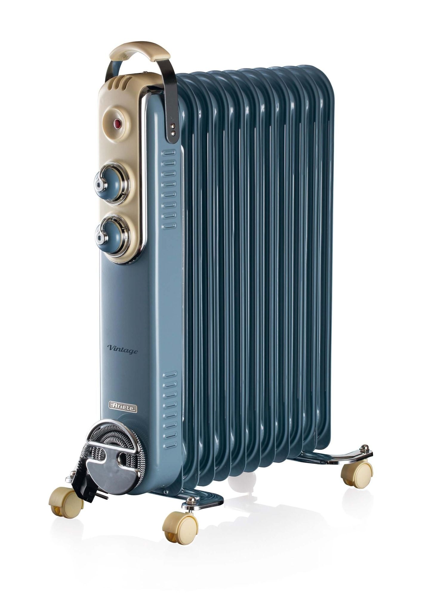 Ariete 839 Vintage Blue oil radiator - 11 heating elements - 3 power levels - Handle and wheels for easy transport - max 2500 Watt