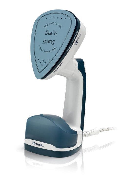 Ariete 6246 Duetto Garment Iron - Vertical Iron and Iron with Non-stick Ceramic Plate - 1000 Watt - White and Blue