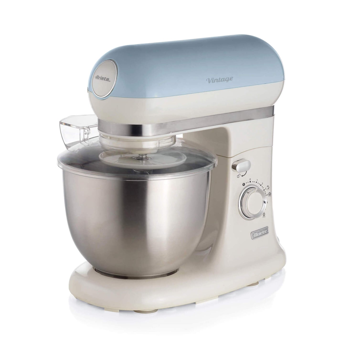 Ariete 1588 Vintage Mixer, Planetary Mixer for bread, pizza, cakes and pastries,5.5 L Capacity, 7 speeds, 2400 Watts, Pastel Blue