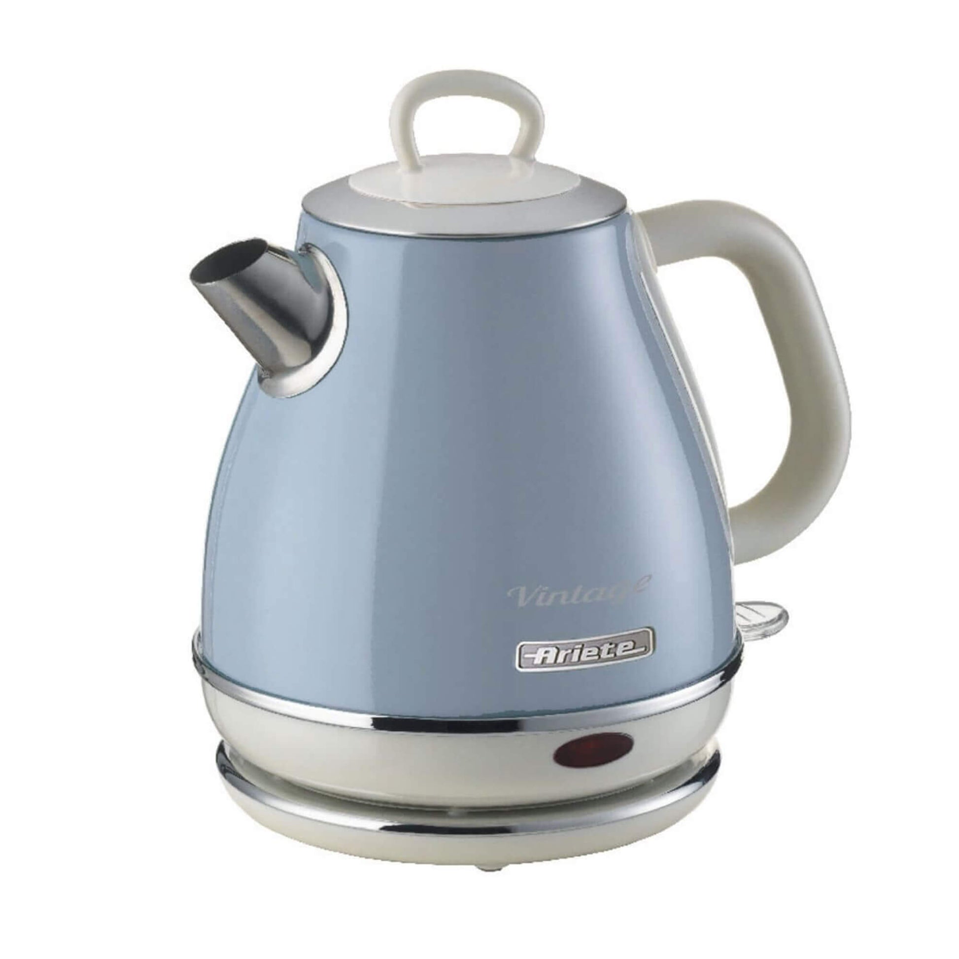 Ariete 2868 Vintage 1 L Design Electric Kettle in Stainless Steel for Infusions, Tea and Herbal Drinks, Auto Shut Off System, Ergonomic Handle, 1 Litre, 1600 W, Light Blue