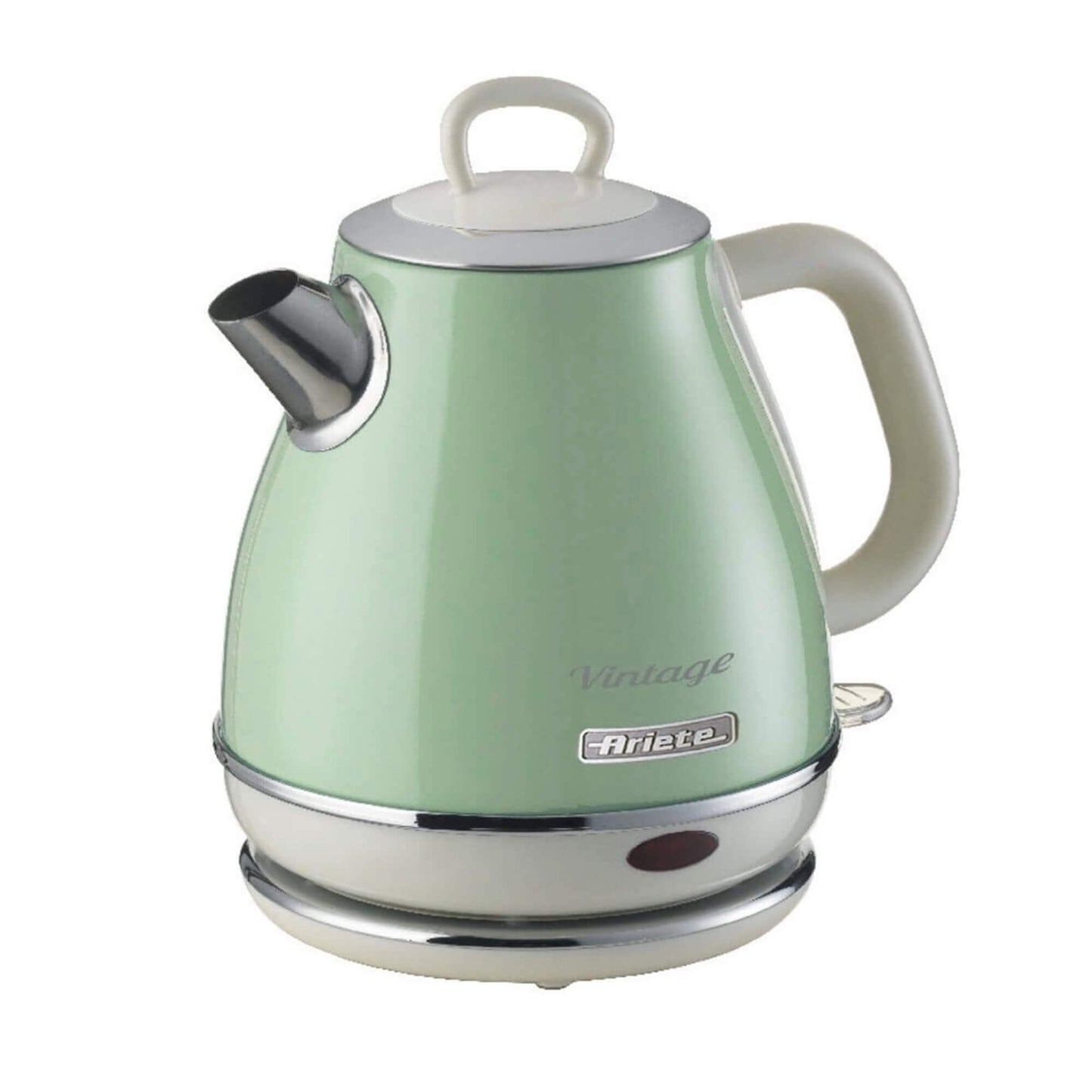 Ariete 2868 Vintage 1 L Design Electric Kettle in Stainless Steel for Infusions, Tea and Herbal Drinks, Auto Shut Off System, Ergonomic Handle, 1 Litre, 1600 W, Green