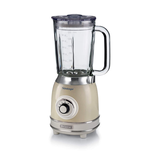 Ariete 583, Vintage Blender with 1.5 Liter glass cup, 4 Stainless Steel Blades, 4 Speeds + Pulse, 1000 Watt, Beige