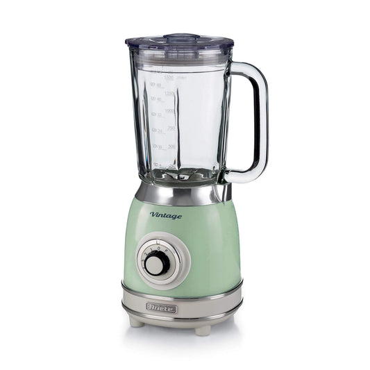 Ariete 583, Vintage Blender with 1.5 Liter glass cup, 4 Stainless Steel Blades, 4 Speeds + Pulse, 1000 Watt, Green