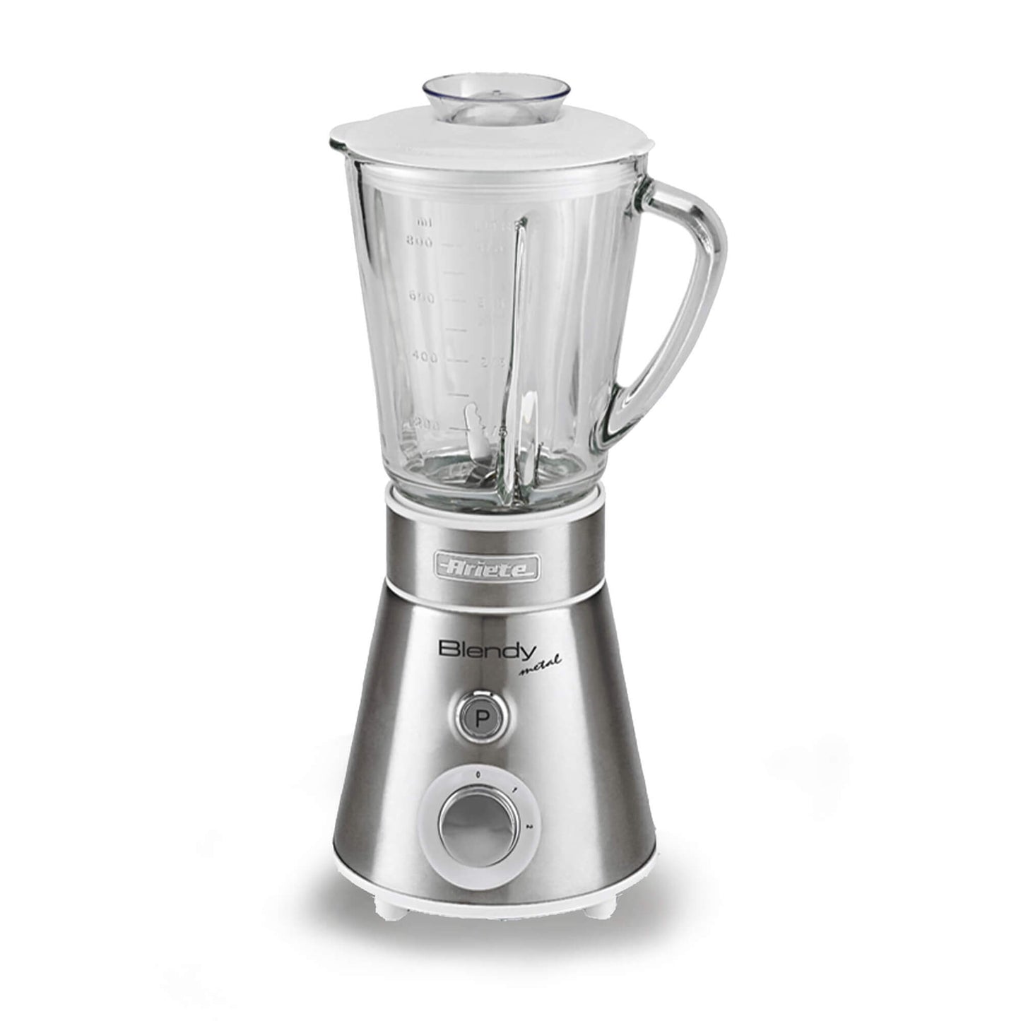 Ariete 561 Blendy Metal - Blender with stainless steel blades - Glass cup 800 ml - 2 speeds + Pulse - 300 Watt - Silver