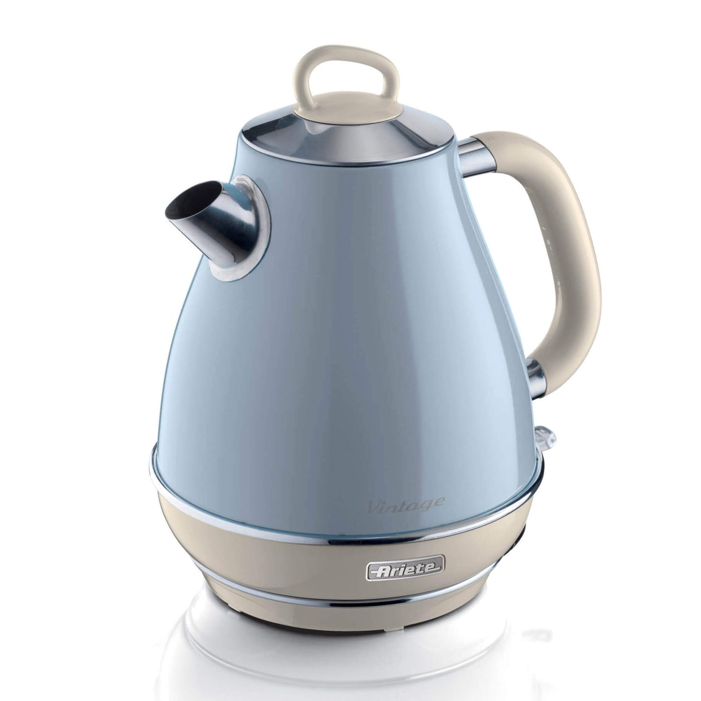 Ariete 2869 Vintage Electric Kettle, Stainless Steel, 1.7 L, Auto Shut Off, 2000 W, for Water, Tea and Herbal Drinks, Pastel Blue