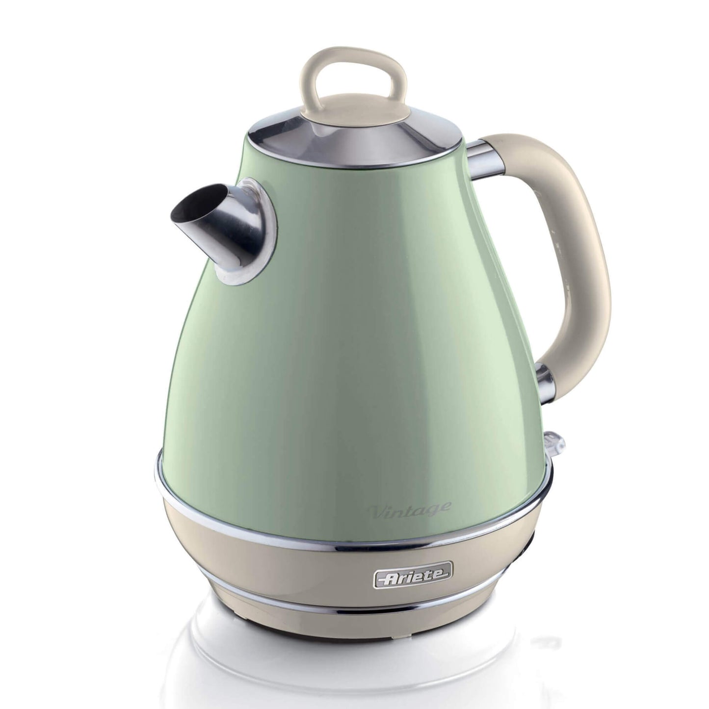 Ariete 2869 Vintage Electric Kettle, Stainless Steel, 1.7 L, Auto Shut Off, 2000 W, for Water, Tea and Herbal Drinks, Pastel Green