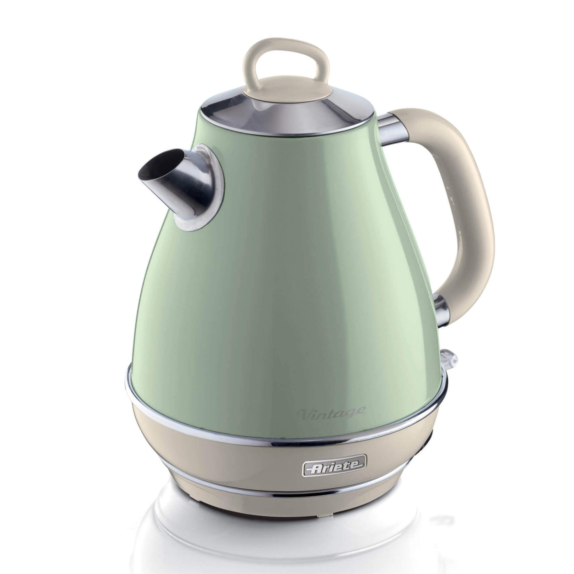Ariete 2869 Vintage Electric Kettle, Stainless Steel, 1.7 L, Auto Shut Off, 2000 W, for Water, Tea and Herbal Drinks, Pastel Green