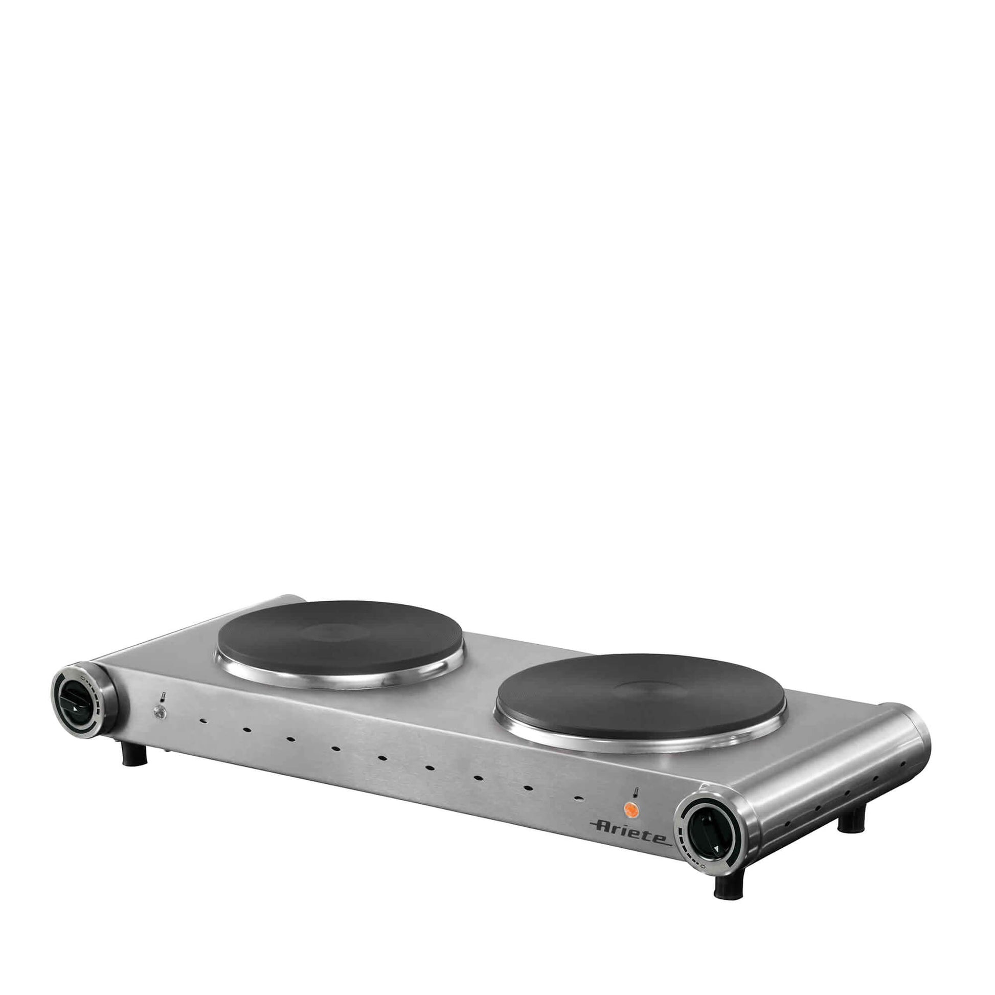 Ariete 994 Electric travel stove - Double cast iron plate - Diameter 188 mm and 155 mm - Adjustable temperature - 2500 Watt - Steel