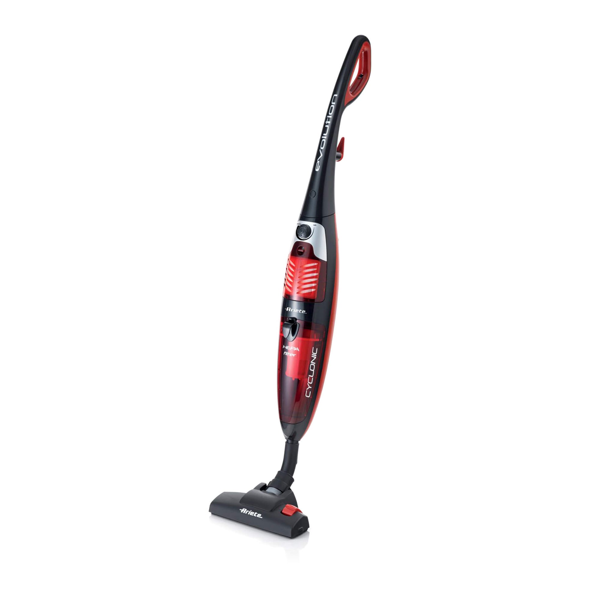 Ariete 2772 Evolution - Bagless electric broom - Cyclonic motor - 79 Decibels - 800 Watt - Red and Black