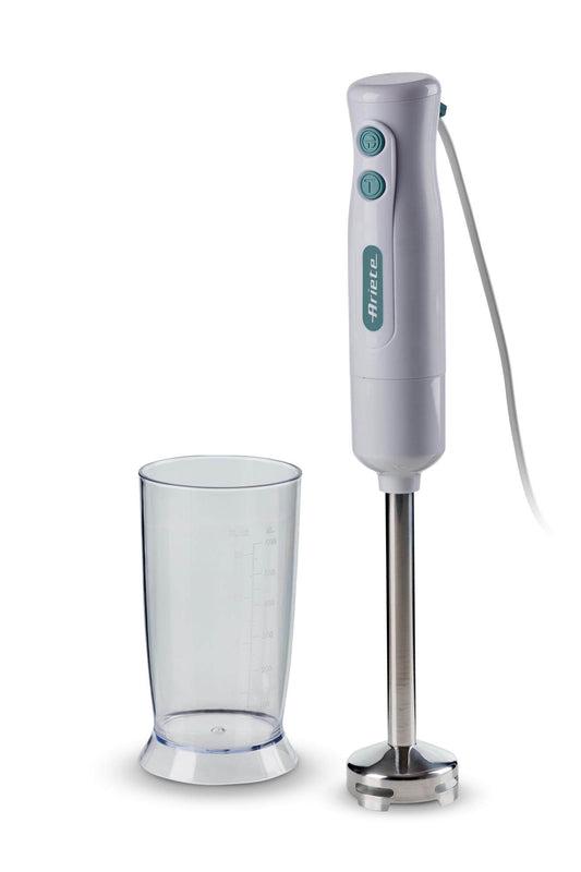Ariete 601 Hand Blender Breakfast, Hand blender, 700 W, 2 speeds, Stainless steel blade, Removable leg, Transparent glass, White
