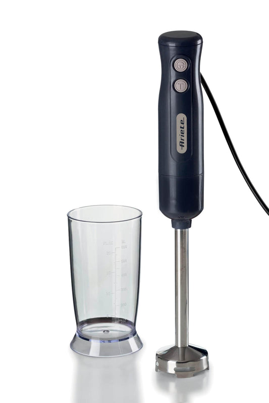 Ariete 601 Hand Blender Breakfast, Hand blender, 700 W, 2 speeds, Stainless steel blade, Removable leg, Transparent glass, Dark gray