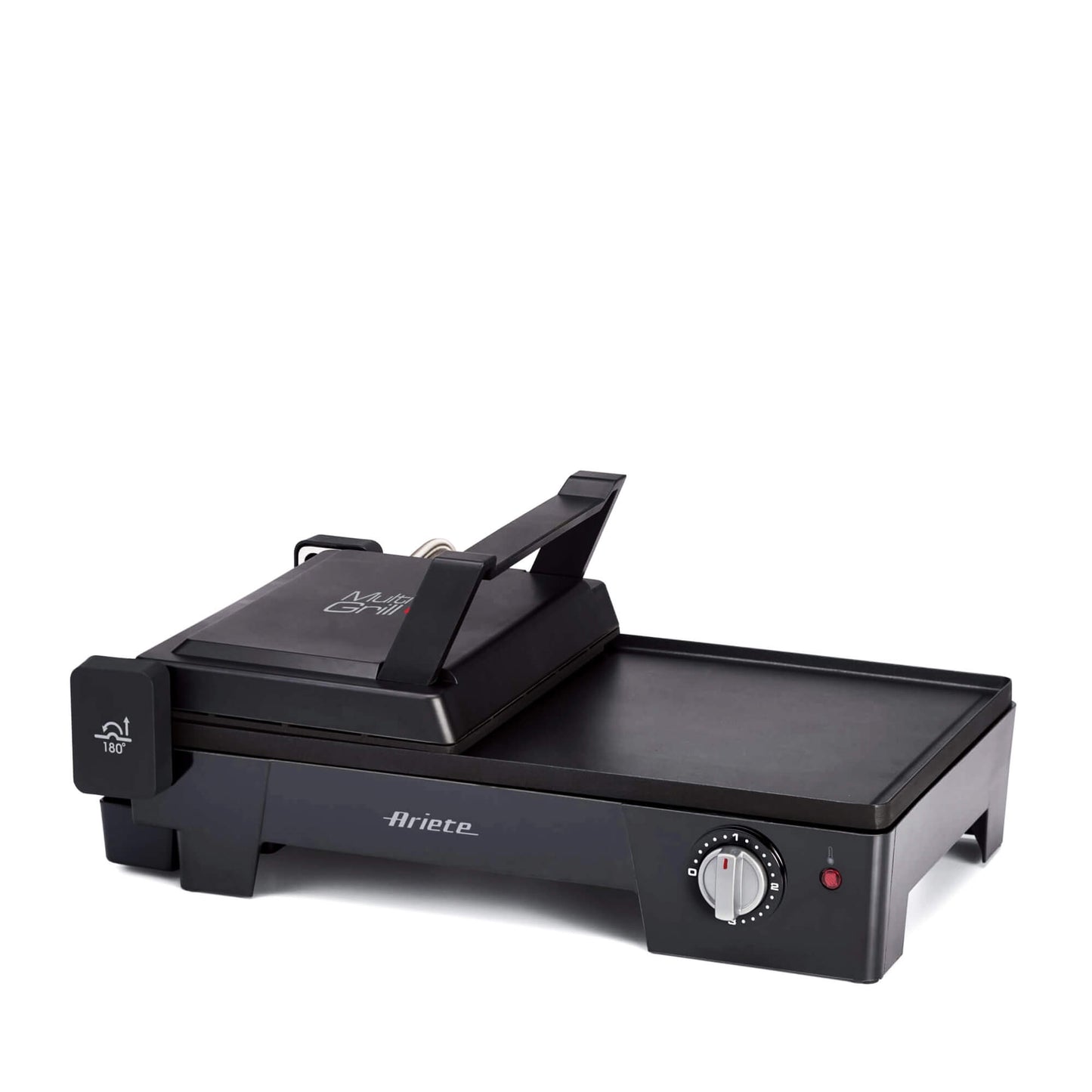 Ariete 1916 Multi Grill 3 in 1 - Electric Grill, Barbecue, Smooth and ribbed plate - 180 ° opening - Adjustable thermostat - 2400 Watt - Black