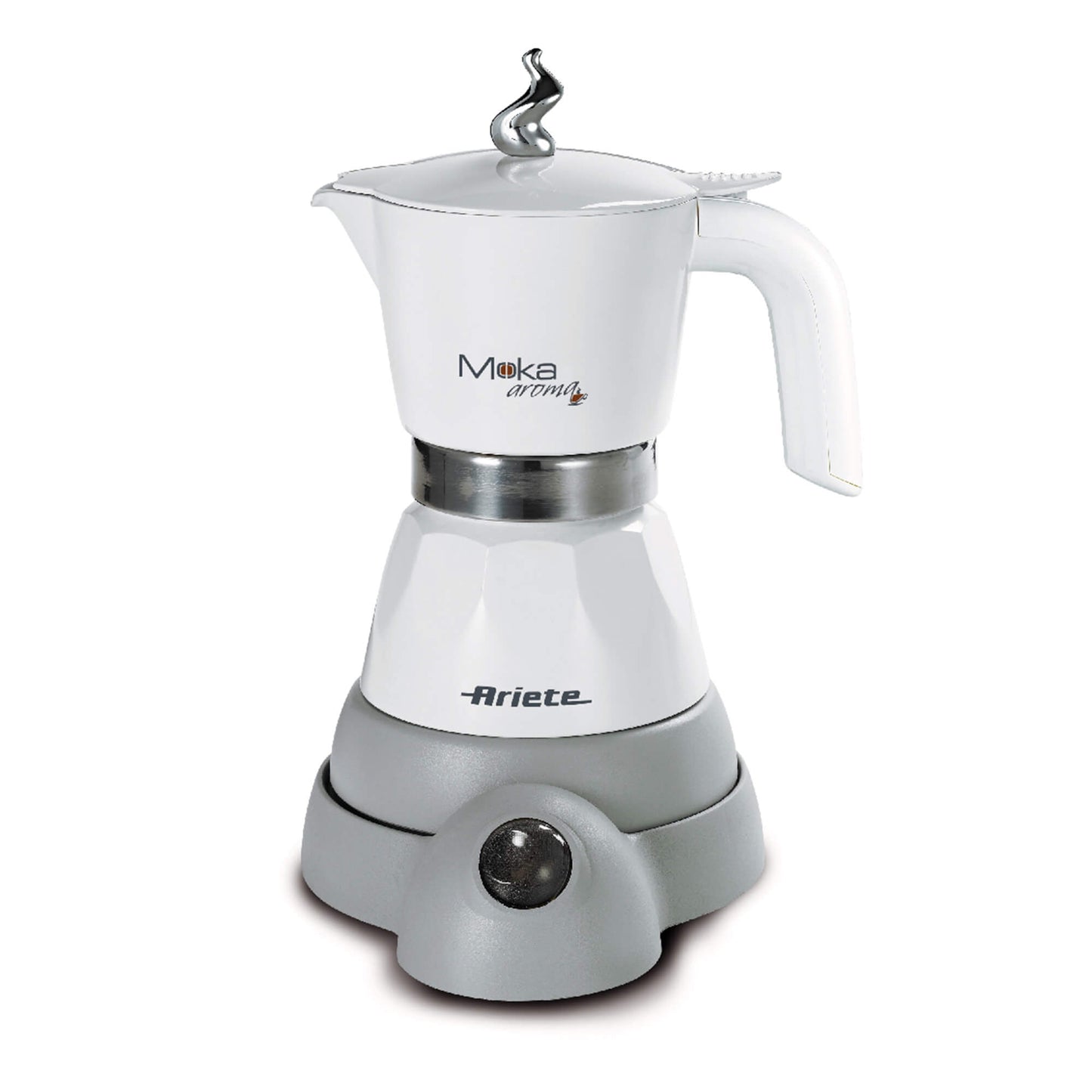 Ariete 1358 Moka Aroma - 2/4 cup electric Moka pot - Cordless base - Auto-off - Temperature maintenance for 30 '- 400 Watt - White