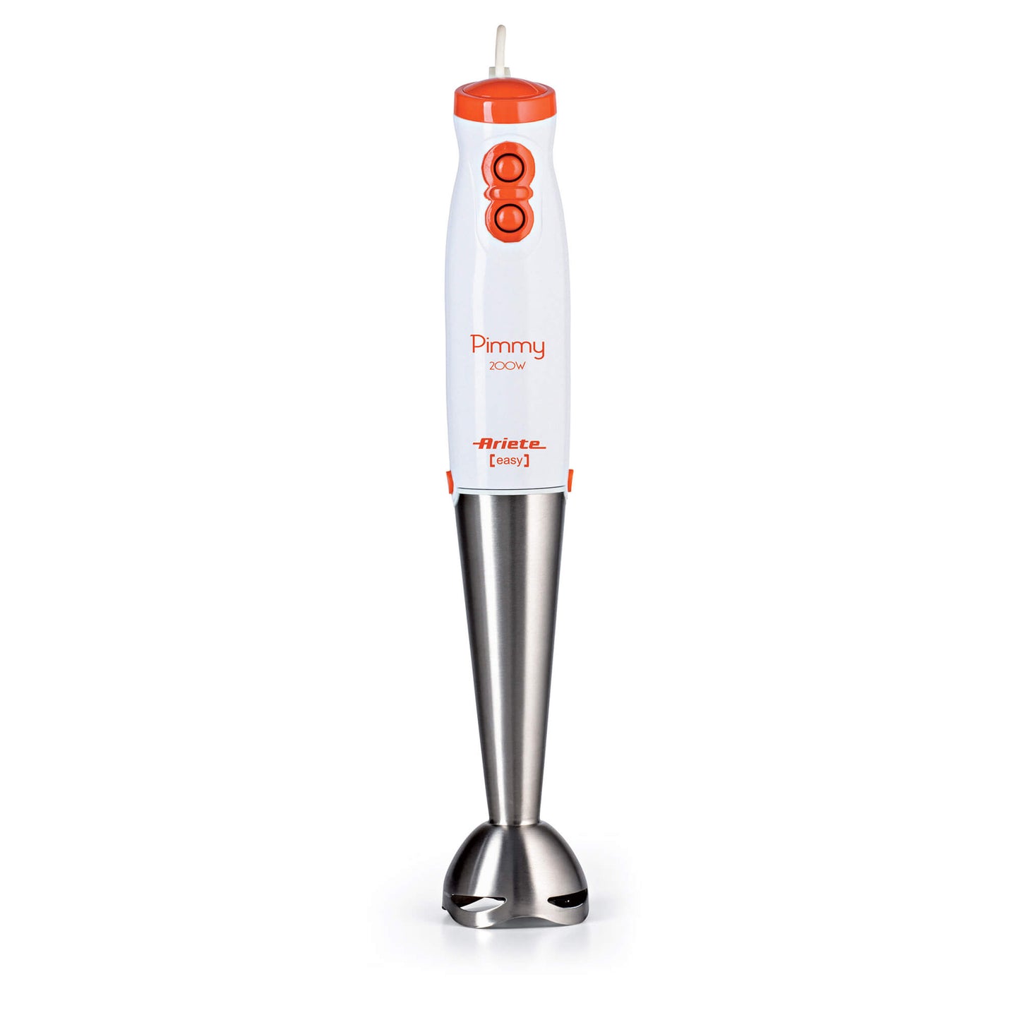 Ariete 881 Pimmy 200 - Immersion blender - Removable stem and stainless steel blades - 2 speeds - 200 Watt - White and Orange