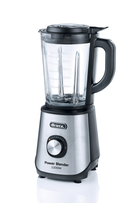 Ariete 579 Power Blender 1200W, Blender, 1200W, 4 stainless steel blades, 2 speeds + Pulse Function, Capacity 1.5 L, Non-slip feet, Top lid, Metal