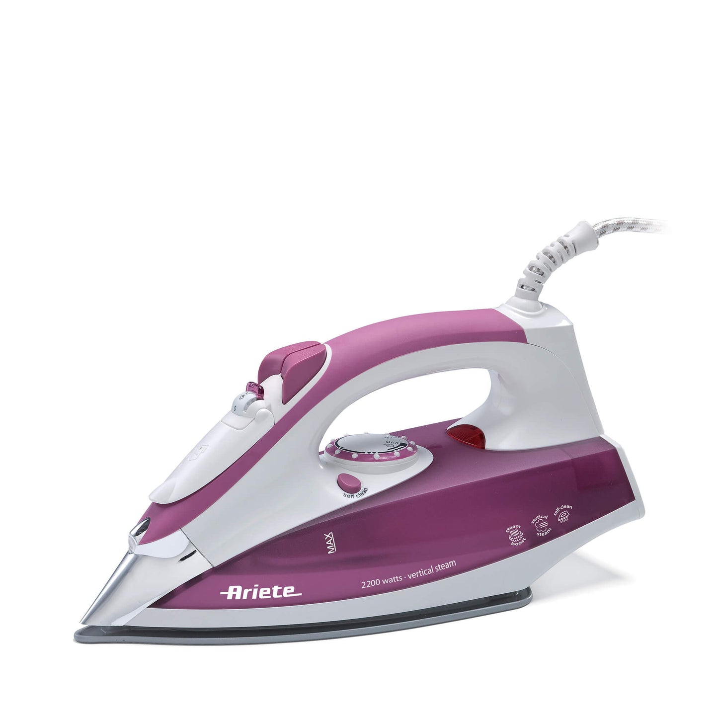 Ariete 6215 Steam Iron 2200W - stainless steel plate - 280 ml tank - Pink