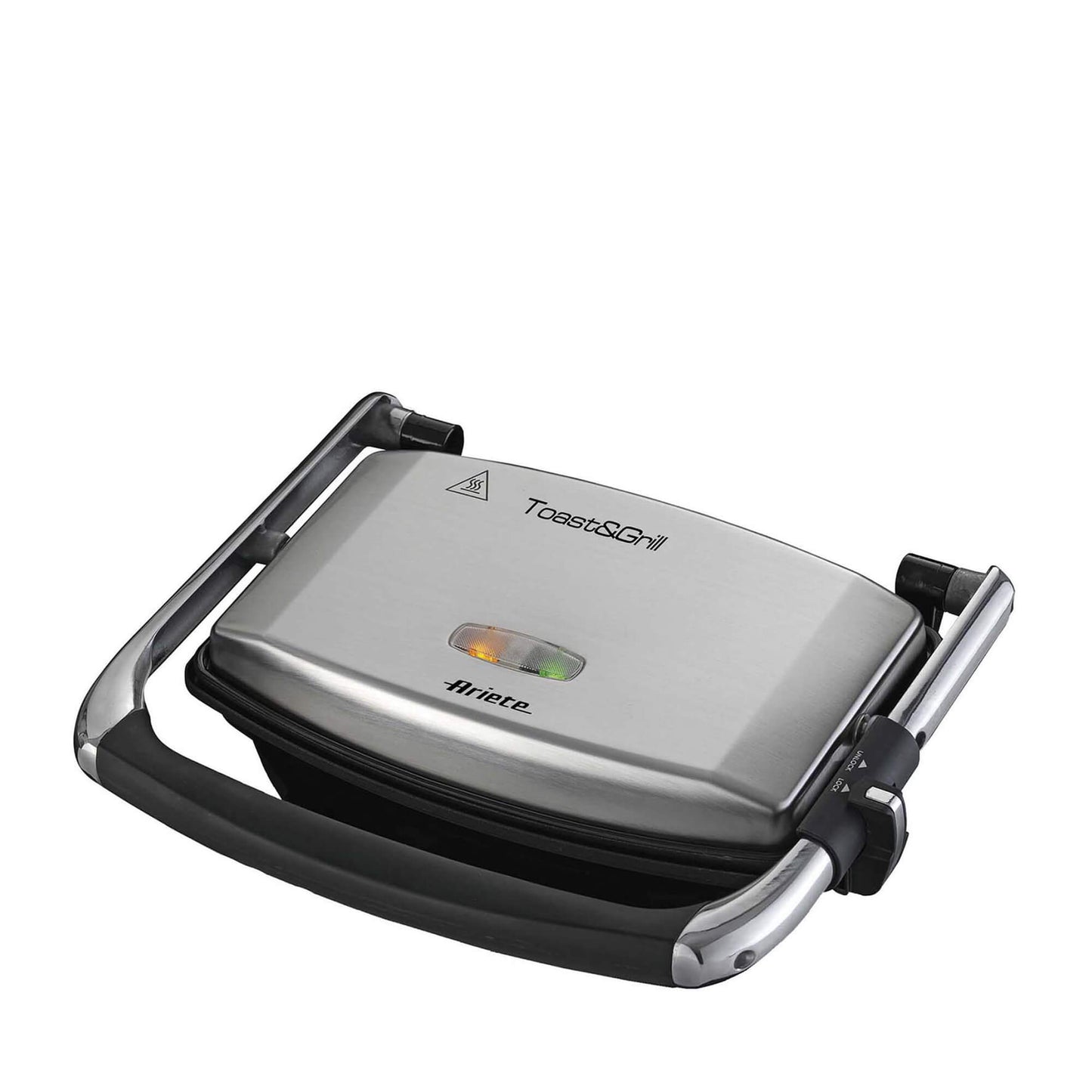 Ariete 1911 Toast & Grill Slim - Non-stick electric plate for toast and sandwich - ribbed plate - 1000 Watt - Silver