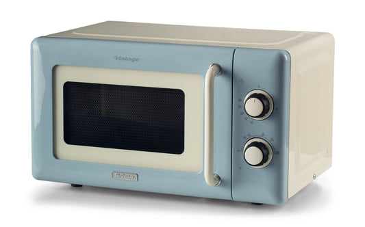 Ariete 3960 Vintage Microwave oven, 800W, Capacity 20L, 3 functions, 5 cooking levels, Timer, Blue
