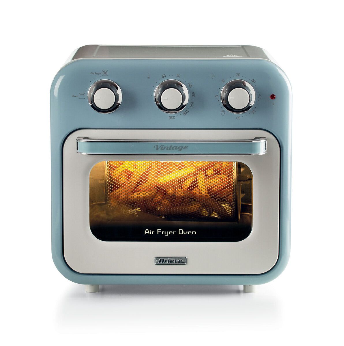 Ariete 4632 Air fryer and oven Vintage, 1400W, 2in1, Capacity 16L, Accessories included, Timer 60 minutes, Double glass, Light blue