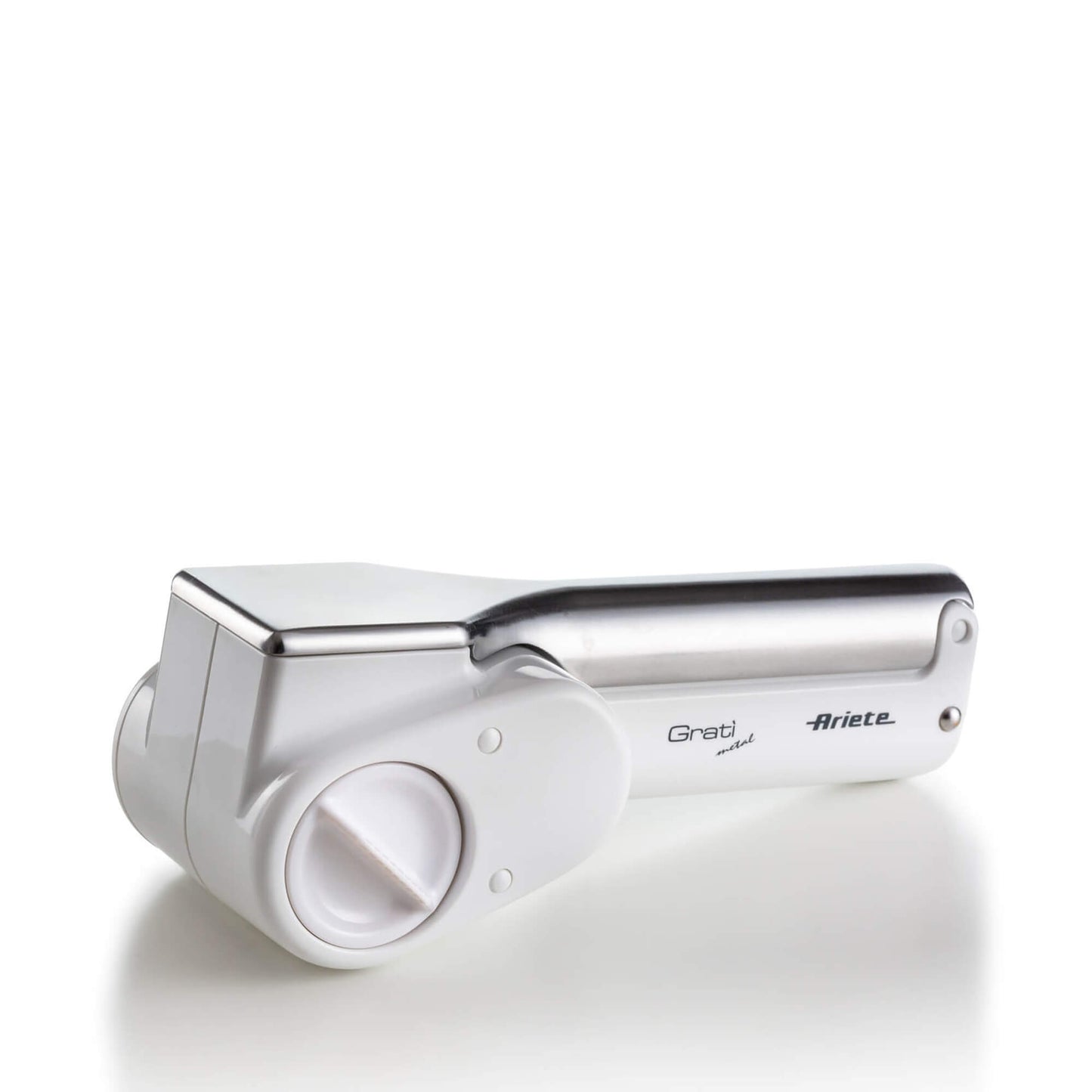 Ariete 44 Gratì Metal - Cordless Electric Grater - 1 kg cheese with 1 refill - 2 rollers with large and fine holes - white and silver