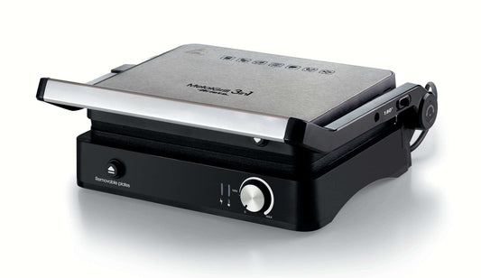 Ariete 1934 MetalGrill 3in1, Electric grill for mixed grilling, 2000 W, 3 cooking modes, non-stick plates, Silver/Black