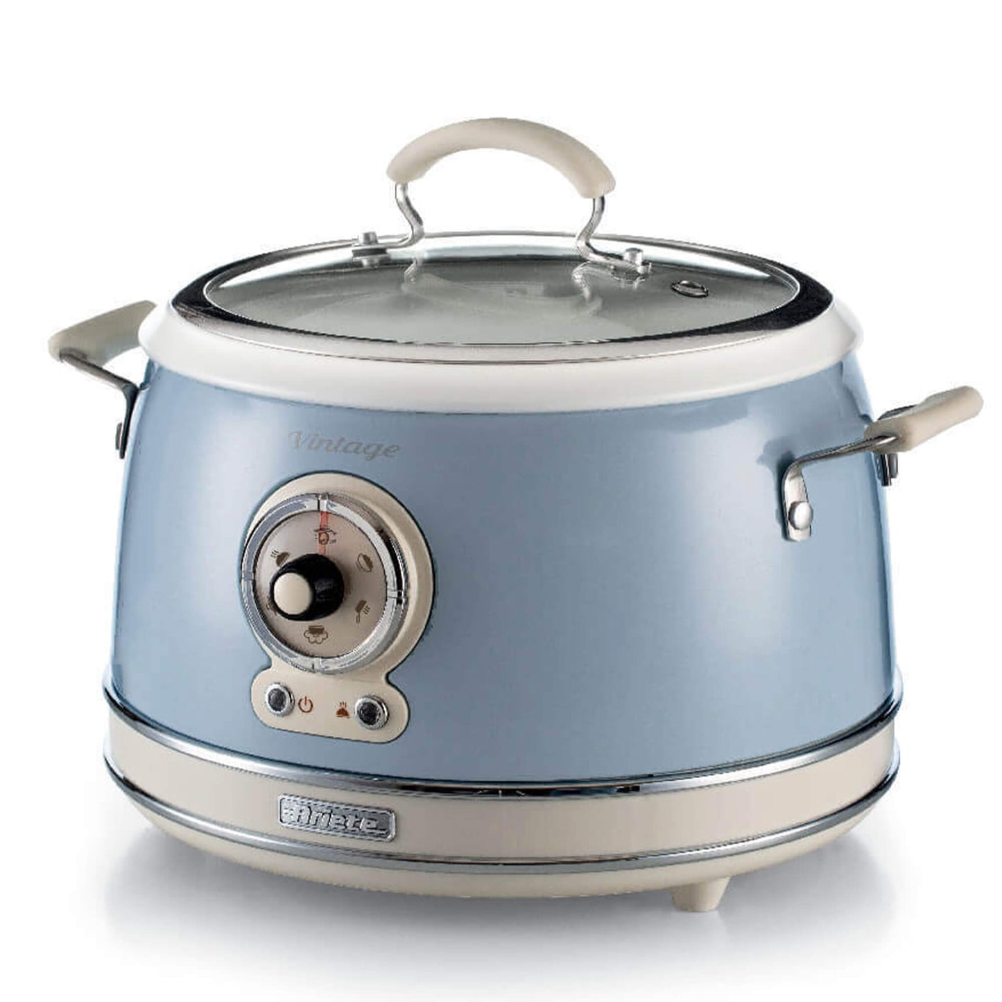 Ariete 2904 Rice Cooker - Electric Rice Cooker with ceramic bowl - Homemade Sushi - Multicooker - Vintage Line - 3.5 L - 650 W - Blue
