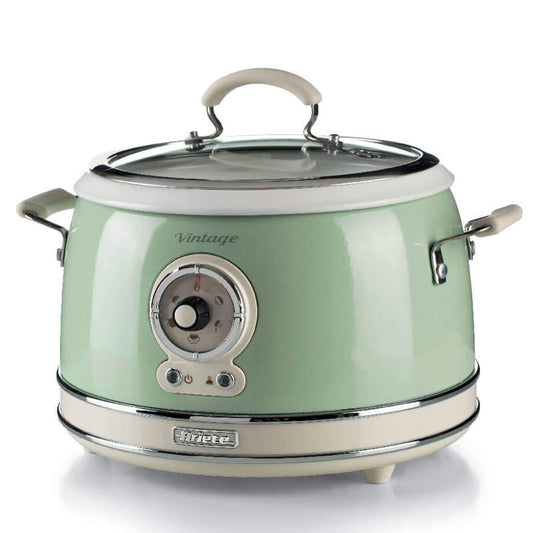 Ariete 2904 Rice Cooker - Electric Rice Cooker with ceramic bowl - Homemade Sushi - Multicooker - Vintage Line - 3.5 L - 650 W - Green