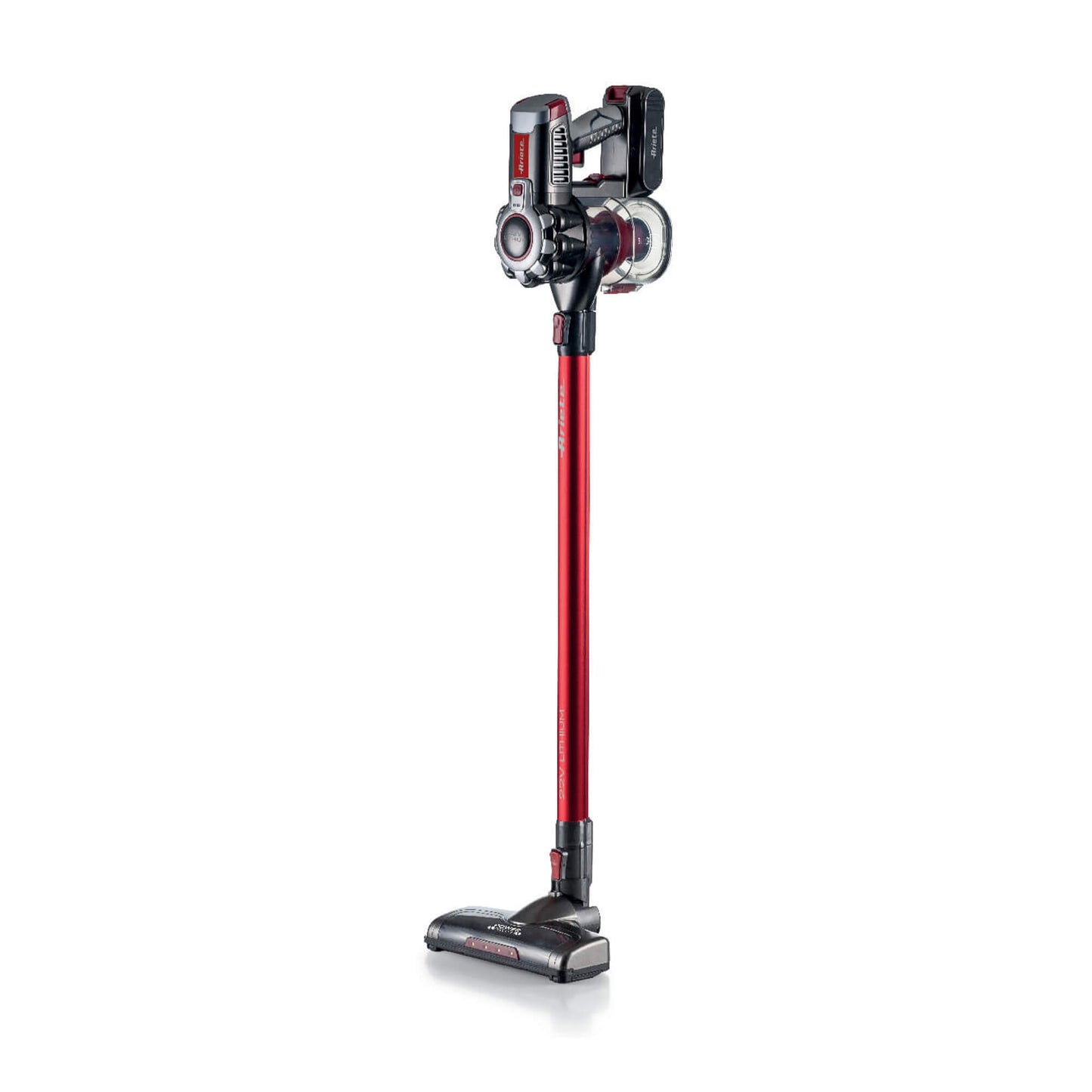 Ariete 2757 22v Lithium - Wireless Electric Broom - 3 Filtration Levels - 2200 mAH Li-Ion battery - Accessory kit included - Red