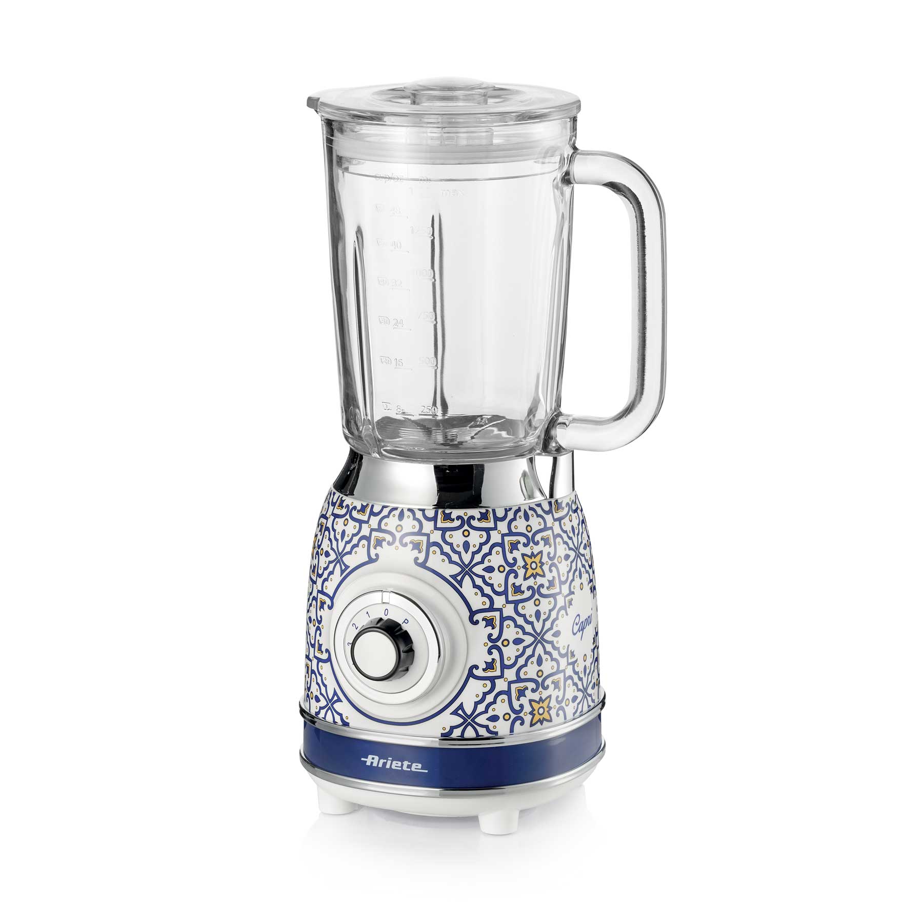 Ariete 583 Capri blender with 1.5 litre glass jug, 4 stainless steel blades, 4 speeds + pulse,1000 Watt