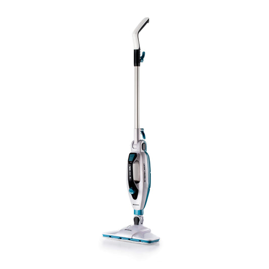 Ariete 4175 Steam Mop Foldable 10 in 1, Foldable Steam Mop, 1500 Watt, 10 functions in 1, Accessory kit, 350 cc capacity, White / Blue