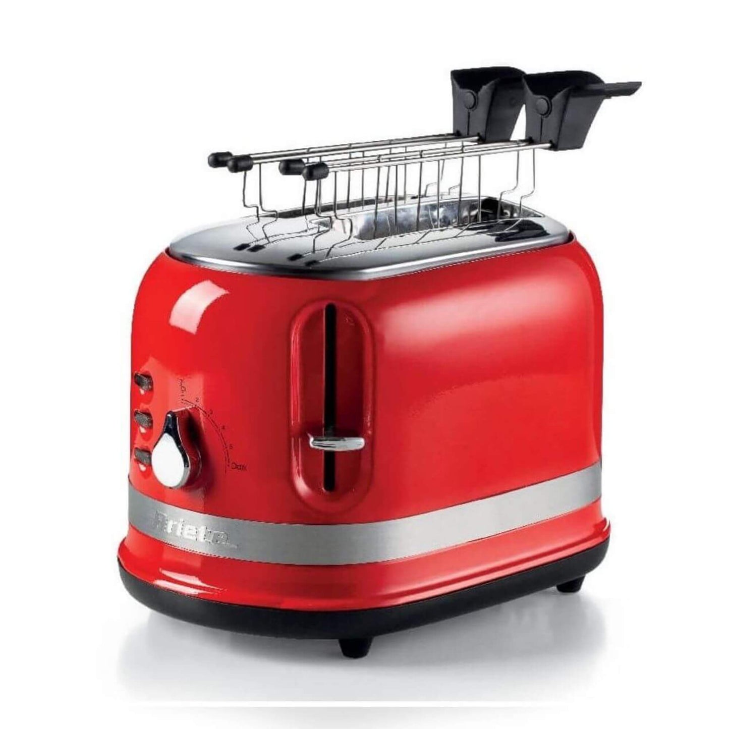 Ariete 149 Toaster with Tongs for 2 slices of bread - Automatic Ejection - Defrost - 6 Degrees of Browning - 800 Watt - Modern Line - Red